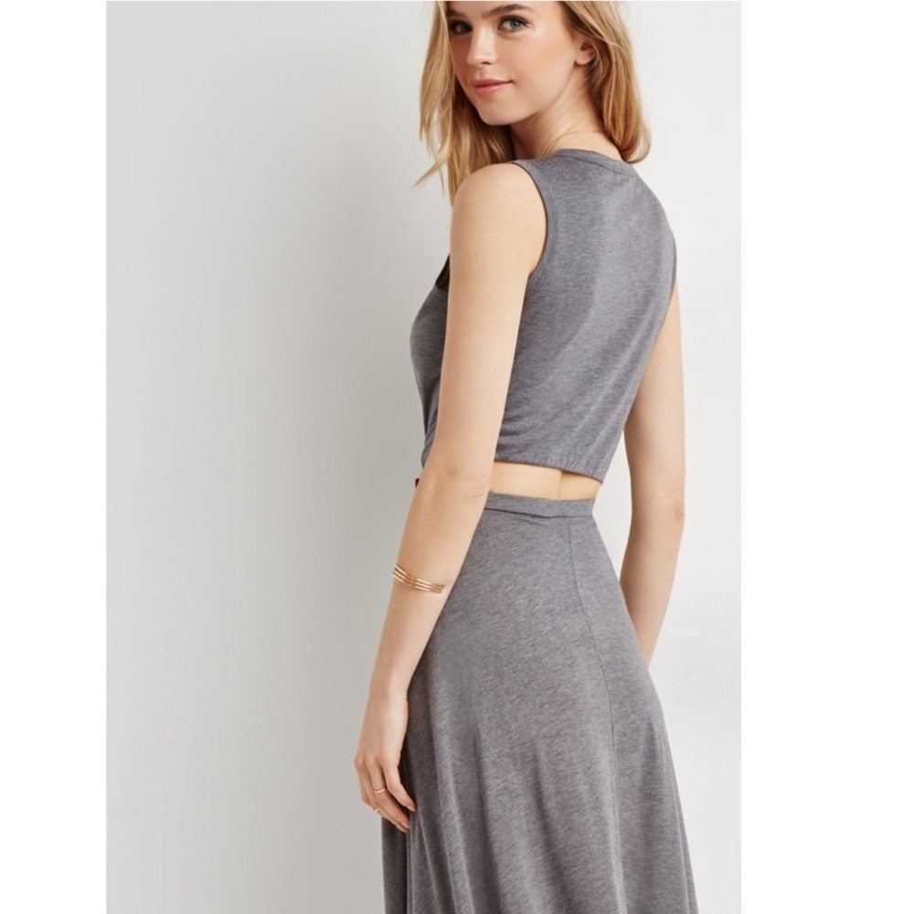 Forever 21 gray knit cutout tank maxi dress S - Picture 2 of 2